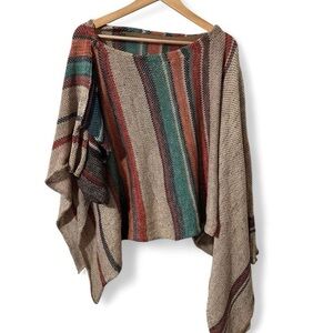 Free People Multicolor Striped Poncho